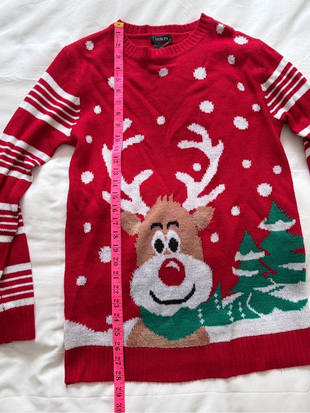 Guilt Knitware Red Holiday Reindeer Sweater - Women - Picture 6 of 6